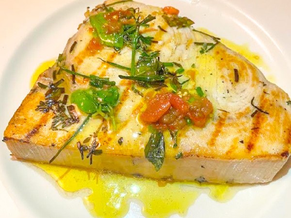 Grilled Swordfish With Lemon, Oil, Tomato and&nbsp;Herbs